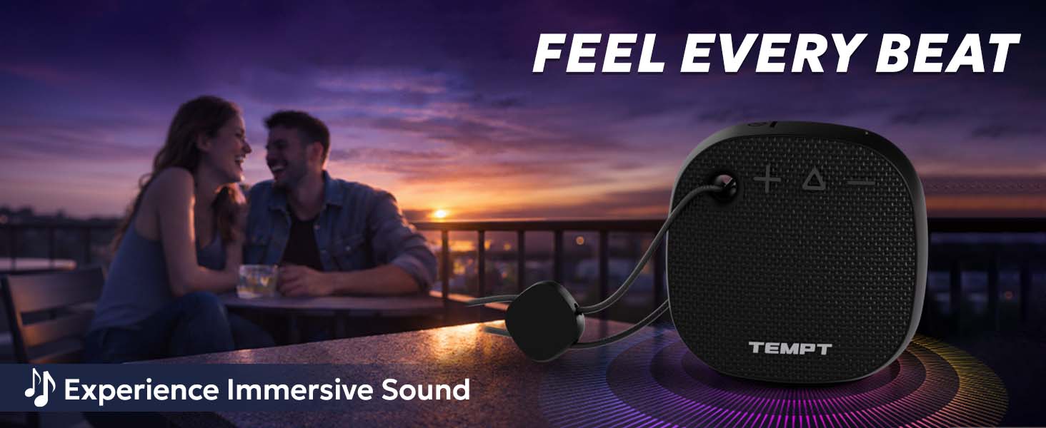 Tempt Rebel Air Immersive Heavy Bass Portable Bluetooth Speaker
