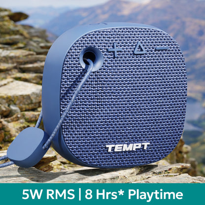 Tempt Rebel Air Portable Bluetooth Speaker with 5W Output 8 Hours Playtime and Passive Radiator