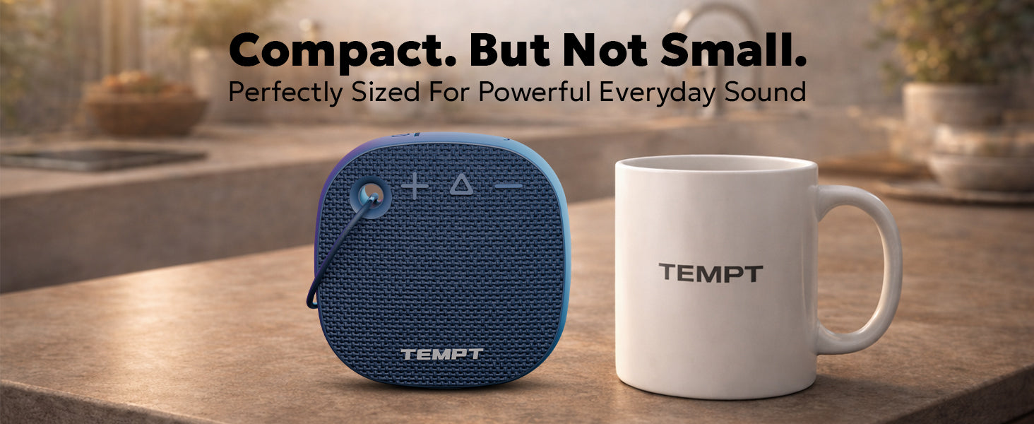 Tempt Rebel Air Small Portable Bluetooth Speaker Compact Design