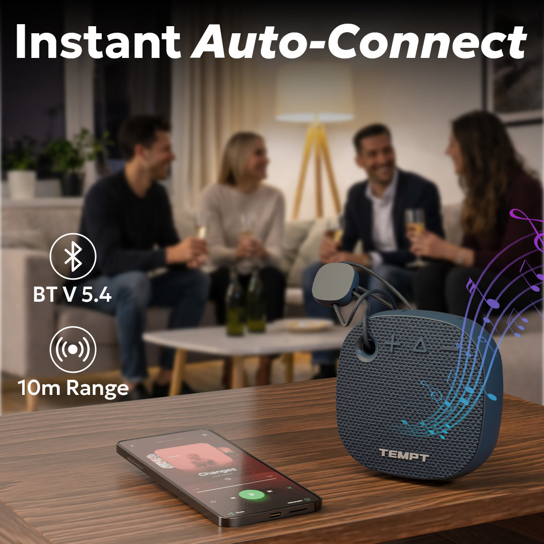 Tempt Rebel Air Bluetooth 5.4 Instant Connect Wireless Bluetooth Speaker