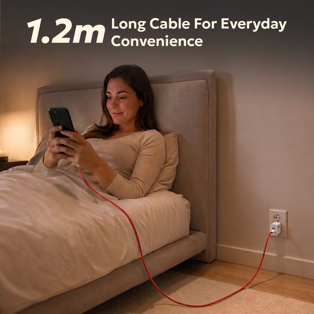 Tempt Silica 120W Charger Cable 1.2m Long Cable for Everyday Use Cable
