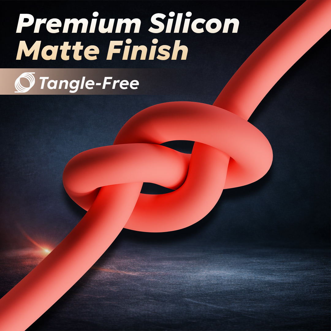 Tempt Silica 120W Tangle Free Charging Cable Premium Silicon Matte Finish Cable 