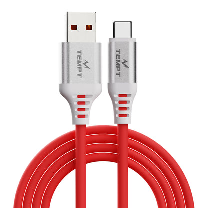 Tempt Silica 120W Type C Charger Cable Premium Metal Close Up Cable