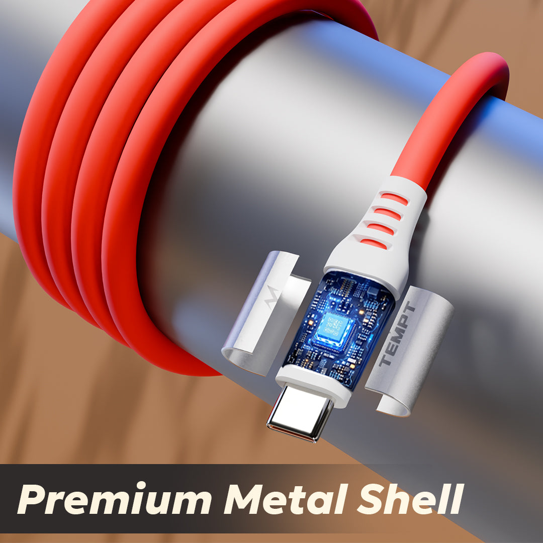 Tempt Silica 120W USB C Charging Cable Premium Metal Shell Cable 