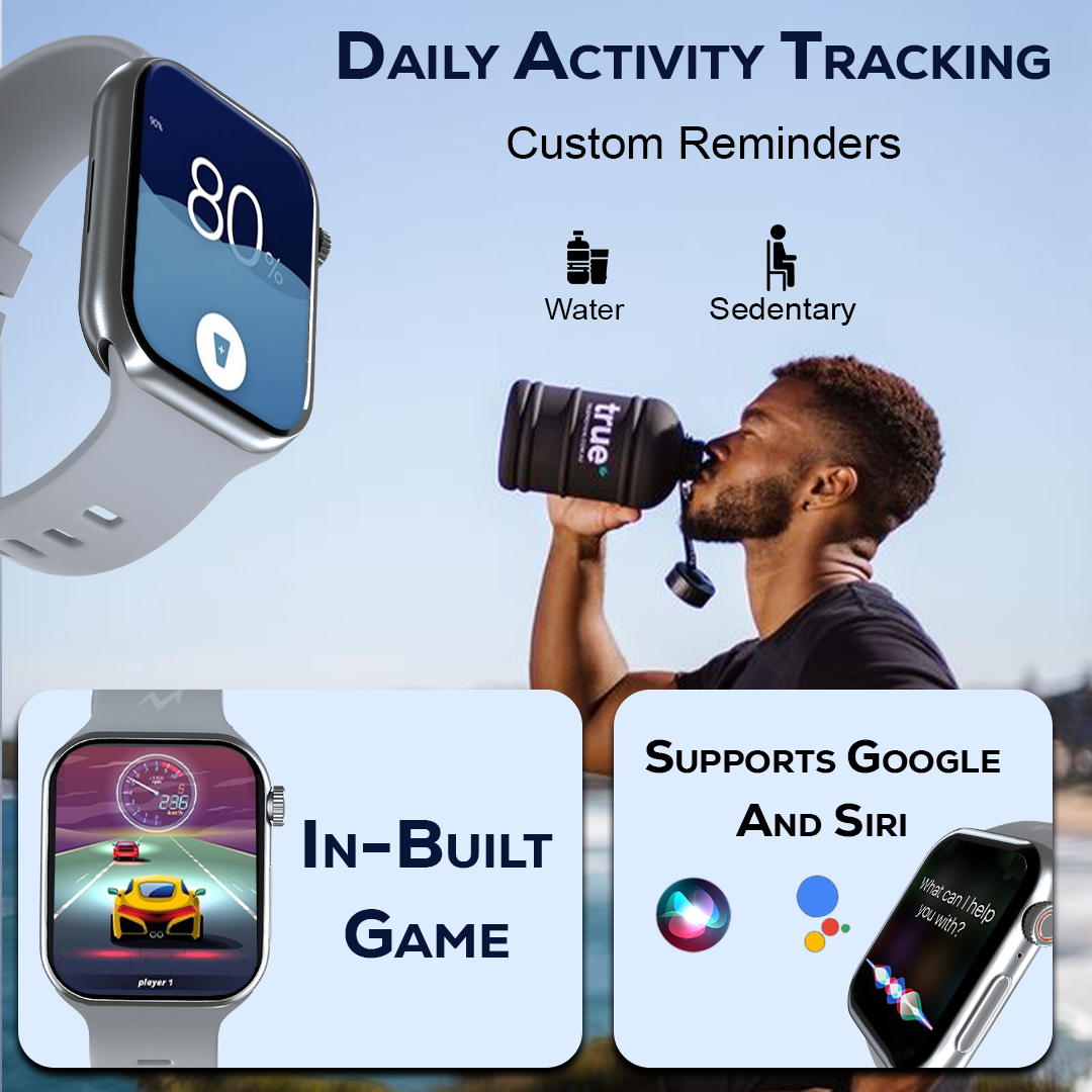  Tempt Streak X Activity Tracking Smartwatch Stylish Fitness Smartwatch, support google and siri, in-built game etc.
