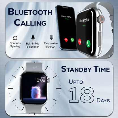 Tempt Streak X 18 Days Standby Battery Smartwatch Long Battery Smartwatch, bluetooth calling, built-in mic & speaker