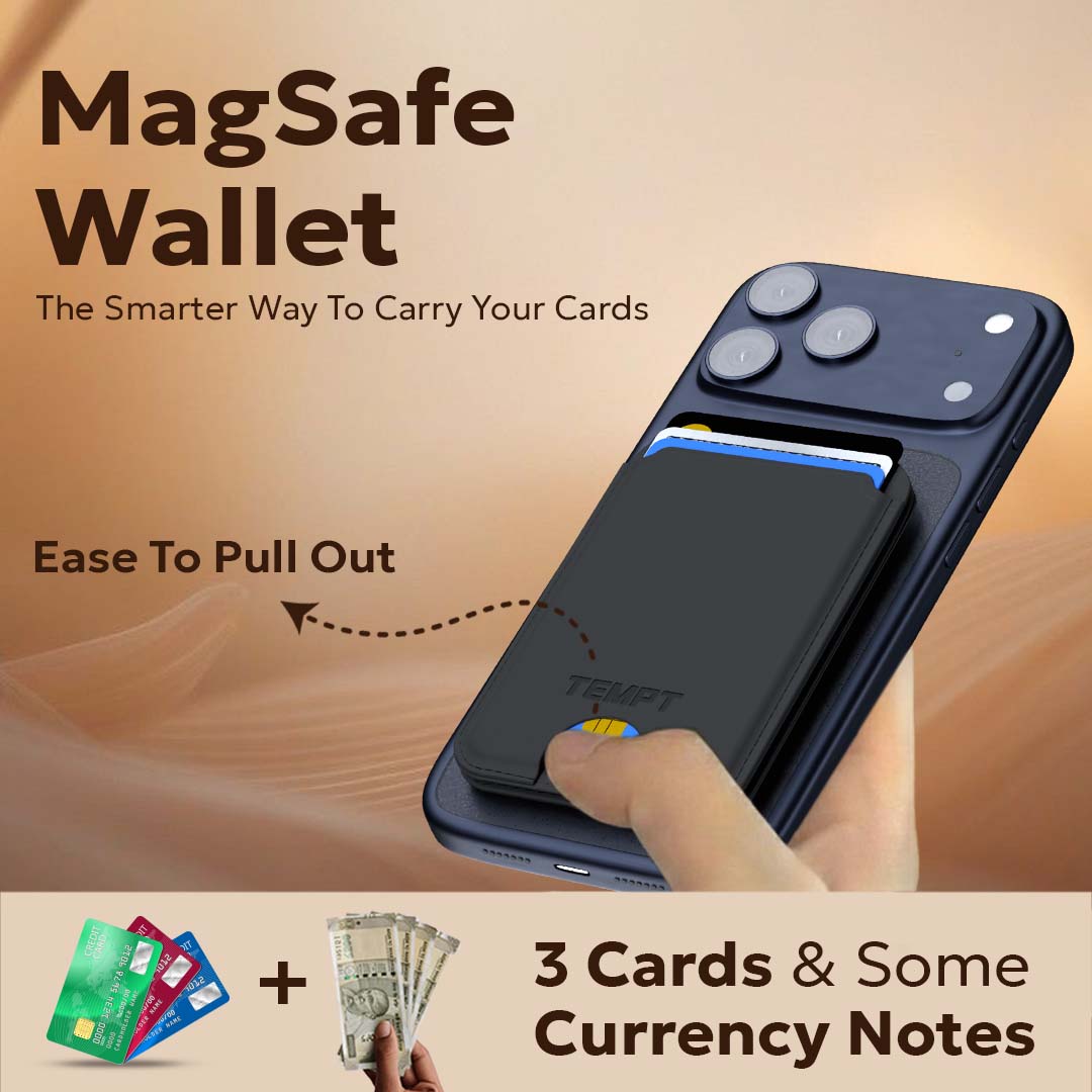 Tempt Trigo MagSafe Wallet Charger with Card Holder for Cash and Cards Wireless Charger