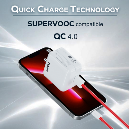 Tempt Turbo 65 QC 4.0 Fast Charging USB-C Charger Adapter Phone Charger