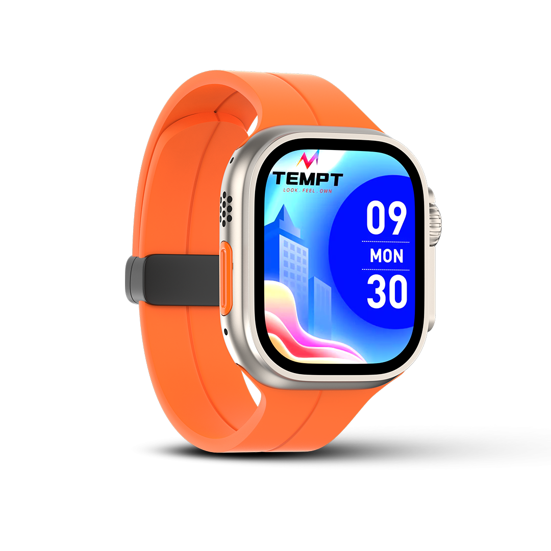 Tempt Verge Pro Rugged Outdoor Smartwatch Orange Strap Smart Watch Category