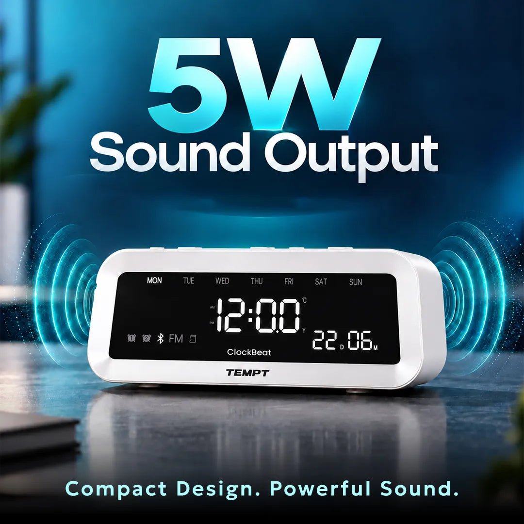 temptindia_White_juggler_clockbeat_speaker_5w_sound_output