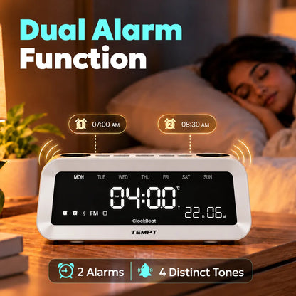 temptindia_White_juggler_clockbeat_speaker_dual_alarm_function