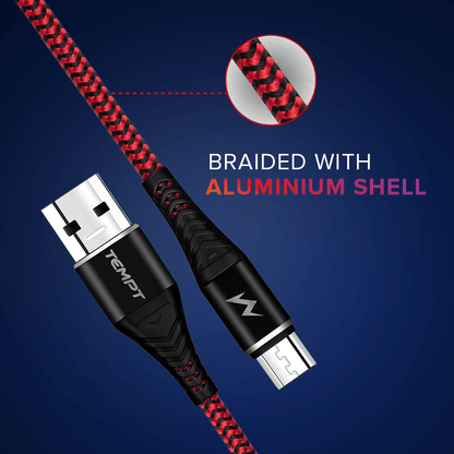 Twist Braided with Aluminium Shell USB to Micro USB Cable