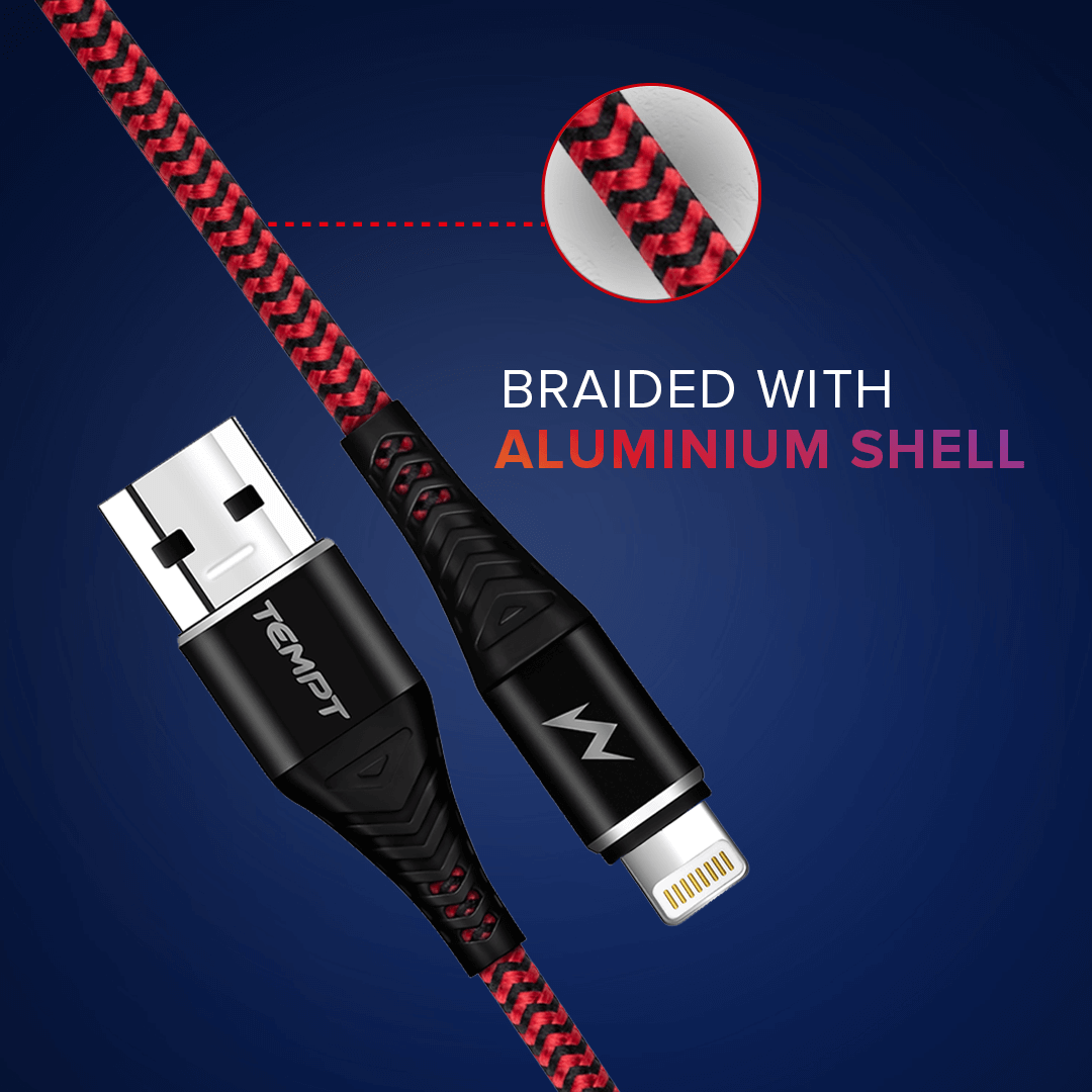 Twist Braided with Aluminium Shell USB to Lightning Cable