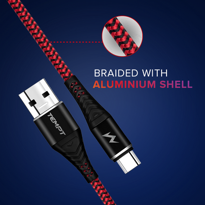 Twist Braided with Aluminum Shell USB to Type C Cable